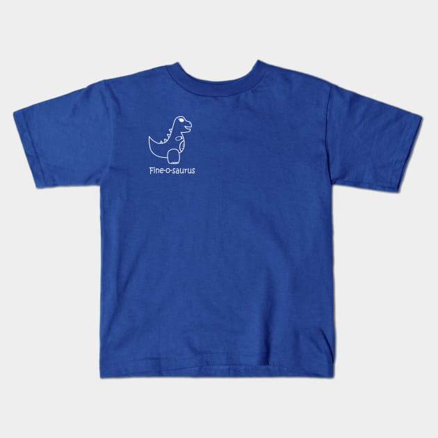 Fine-o-saurus Rex White Pocket Kids T-Shirt by PelicanAndWolf